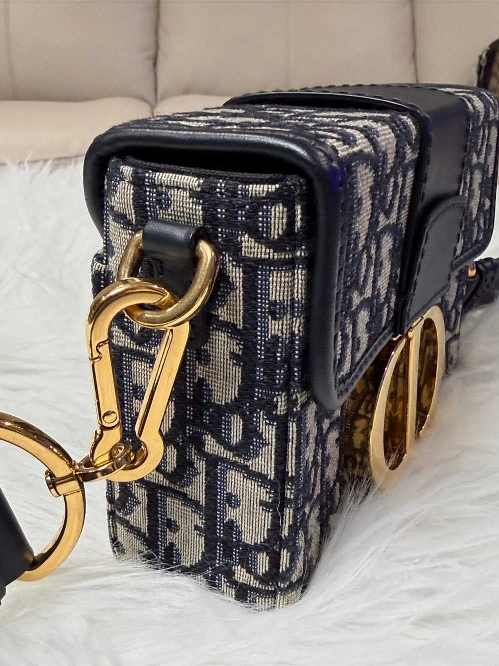 Christian Dior Oblique Navy Canvas CD Buckle Flap Crossbody Bag - Picture 10 of 16